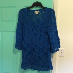 Royal Blue Tunic Top Sheer